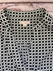 Gap Long Sleeve Shirt Dress Size M Mint   Black Geometric Print Drawstring Waist