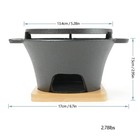 Hawok 5 28  Mini Cast Iron Hibachi Charcoal Grill Set W bamboo Base