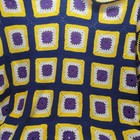 Vtg Handmade Granny Square Afghan Crochet Large Blanket Throw 70   x64    Blue White