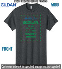 Custom Printed Personalized Gildan Heavy Dk Grey Tee Full-color One Side Or Both
