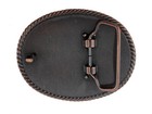Engraved Oval Rope Border Antique Copper Finish Western Belt Buckle