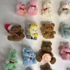 Vintage Miniature Flocked  Fuzzy Animal Figurine Lot Of 42 Bears Bunny Pig