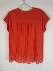 Sundance Coral Embroidered Split-neck Peplum Tunic Size Xs