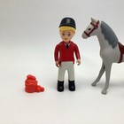 Vintage Little Tikes Doll House Lot White Horse Mom Baby Stable Rider Jockey Boy