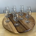 Uranium Glass Set Of 9 Green 2oz Liquor Glowing Vaseline Glasses