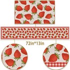 Strawberry Table Runner Buffalo Plaid Check Spring Summer Fruit 13  X 72 
