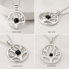925 Sterling Silver Tree Of Life Pendant Black Onyx Handmade Round Charm Gift