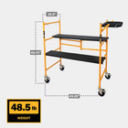 4 Ft  X 4 Ft X 2 Ft  Mini Rolling Scaffold 500 Lb  Load Capacity With Tool Shelf