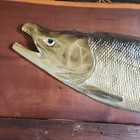 Vintage Hokkaido Hand Carved Wood Salmon Fish Wall Sculpture Folk Art Japan 78cm