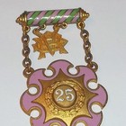Vintage Odd Fellows Daughters Of Rebekah 25 Year Service Pin Medal Ioof
