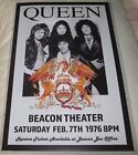 Queen 1976 Beacon Theater Replica Concert Poster