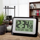   Black Atomic Digital Calendar Desk Alarm Clock With Temperature  W88631