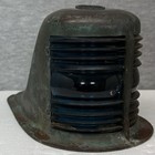 Vintage Perko Boat Bow Nav Light Patent 1934947 Bronze Brass Red Blue Glass Lens