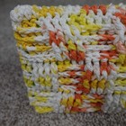 Handmade Crocheted Mop Pad Cover Yellow Orange White Basketweave Reusable Pad
