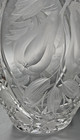 Vintage Cut Pressed Glass Crystal Vase With Pears   Deep Cut Leaves   Starbursts
