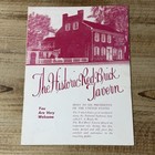 Vintage Historic Red Brick Tavern Souvenir Lot Postcard 1972 Menu Placemat Ohio