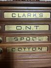 Clark   s Four Drawer Oak Advertising Spool Cabinet