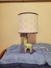 Kidsline Jungle Safari Green purple Hippie Giraffe Nursery Lamp W  Outlet Covers