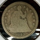 1843  p  Seated Liberty Half Dime - Well Circulated  Honest Wear - Free Shipping