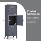 Metal Storage Locker 40  Industrial Cabinet W  3 Lockable Doors Adjustable Feet