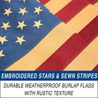 Burlap Usa Embroidered 3x5ft Flag Historical America Heavy Duty Flag