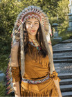 Native American Indian Headdress Large Feather And Choker Carnival Party Cosplay