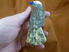  y-bir-so-422  Songbird Green White Bird Gemstone Stone Carving Peru Song Birds