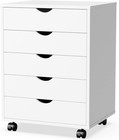 5-drawer Filing Cabinets Wood Rolling Organizer Storage Chest Stand With Wheels