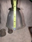 Antique Frosted Scalloped Bridge Arm Floor Table Lamp Shade