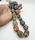 Venetian Tabular Millefiori Bead  Large 22 Old Antique Beads Strand