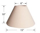 Simplee Adesso Beige Fabric Uno Lamp Shade  10 h X 15 d  Transitional