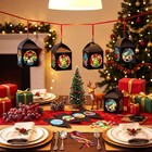 16 Sets Christmas Snowman Paper Lantern Suncatcher Craft Kits Diy Xmas Tree Lant