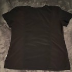 Women s Medical Scrub Large Top Black Solid Short Sleeve Pockets