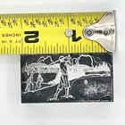 Vintage Newspaper Letterpress Printing Block Golfing Scene Metal On Wood