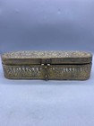 Rare Antique Old Islamic Solid Sliver Inlaid Brass Jewelry Box With Islamic Writ