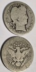 114cm162 Pair Of Barber Quarters 1892-1916 Silver 25c Coins P-g 108  Years Old  