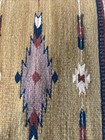 Vintage Handwoven Wool Southwestern Runner Rug 16x60 Geometric Flat Weave