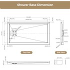 60 wx32 h Left Drain Shower Base 3-wall Alcove Shower Pan Non-slip Shower Floor