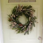 26  Metallic Christmas Wreath With Faux Birch  Elegant Winter Pine Front Door