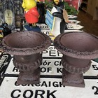 Cast Iron Pair Of Garden Urns