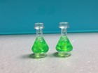 New Lego Erlenmeyer Flask Trans Bright Green Fluid Authentic Minifig Bottle  x2 