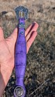Purple Distress Finish Genuine Alligator Show Headstall
