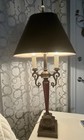 Pair Of Stunning Vtg Neo-classical Bouillotte Style 41    Table Lamps   Shades     