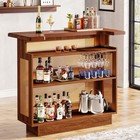 Home Bar Unit  4-tier Liquor Bar Table Mini Bar With Wine Racks And Glass Holder