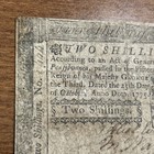 October 25 1775 Pennsylvania Colonial Currency Note 2 Shillings Circulated