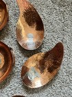 Vintage 8pc Peruvian Hammered Copper   Sterling Silver Dish Set - Mid Century