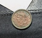 1855 Braided Hair Half Cent High Grade Au Type Coin