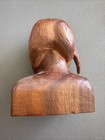 Vtg Native American Wood Carved Face Signed Bud 1985