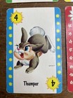 Vintage Walt Disney Disneyland Lot Of 4 Thumper  4 Playing Cards Bambi Rabbit