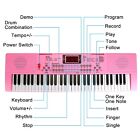 Pink Digital Piano Keyboard 61 Key Portable Electronic Instrument With Stand mic